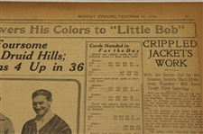 1916 Atlanta Journal Bobby Jones The Little Gamecock Of Atlanta Newspaper Article/Photo plus more