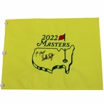 Scottie Scheffler Signed 2022 Masters Embroidered Flag w/1st Major Inscription - Rare JSA FULL #ZZ72212