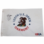 Champion JJ Spaun Signed 2025 US Open at Oakmont Embroidered Flag JSA ALOA