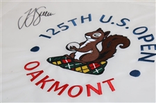 Champion JJ Spaun Signed 2025 US Open at Oakmont Embroidered Flag JSA ALOA