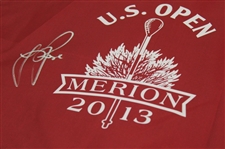 Justin Rose Signed 2013 US Open at Merion Red Screen Flag JSA ALOA