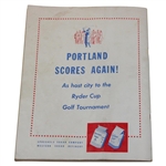 1947 Ryder Cup at Portland Golf Club Official Program - USA 11-1 Win