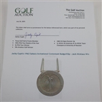 Jacky Cupit's 1963 Sahara Invitational Contestant Badge/Clip - Jack Nicklaus Win