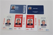 Fifteen (15) Jacky Cupit Champions Tour Credentials - All Access, Member, Caddie, & more
