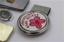 Jacky Cupit's Four (4) Money Clips & (1) Contestant Badge