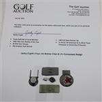 Jacky Cupit's Four (4) Money Clips & (1) Contestant Badge