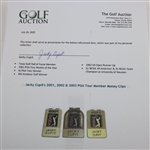 Jacky Cupit's 2001, 2002 & 2003 PGA Tour Member Money Clips