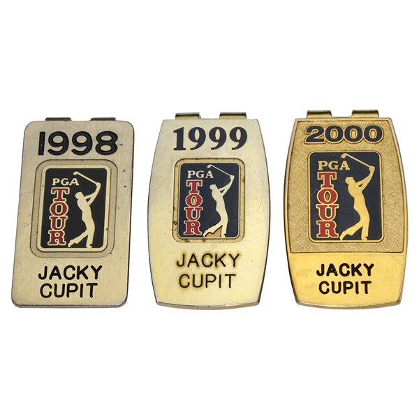 Jacky Cupits 1998, 1999 & 2000 PGA Tour Member Money Clips