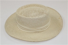 Greg Norman's Personal New Shark Logo Tan Straw Gambler Hat - Unworn