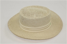 Greg Norman's Personal New Shark Logo Tan Straw Gambler Hat - Unworn