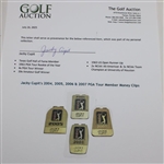 Jacky Cupit's 2004, 2005, 2006 & 2007 PGA Tour Member Money Clips