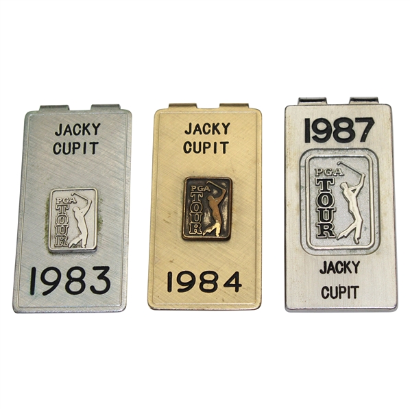Jacky Cupits 1983, 1984 & 1987 PGA Tour Member Money Clips