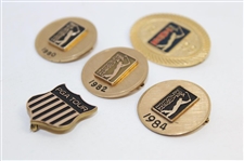 Jacky Cupit's Undated Shield, 1980, 1982, 1984 & 1999 PGA Tour Member Pins