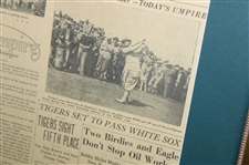 1930 Detroit News Article w/Bobby Jones First Day of issue Display 