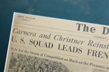 1930 Detroit News Article w/Bobby Jones First Day of issue Display 