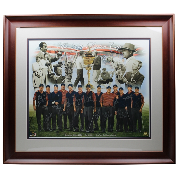 Tiger Woods & Team USA Multi-Signed 2006 Ryder Cup Canvas Print - Framed JSA ALOA