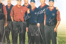 Tiger Woods & Team USA Multi-Signed 2006 Ryder Cup Canvas Print - Framed JSA ALOA