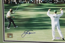 Jack Nicklaus Signed 1986 Masters Eagle Putt on 15th Hole Photo - Framed JSA ALOA