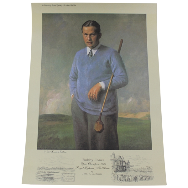Bobby Jones Ltd Ed 1926 Open Champion at Royal Lytham & St. Annes Print by John A.A. Berrie #82/850