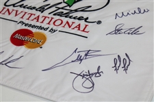 PGA Stars Multi-Signed Arnold Palmer Invitational White Embroidered Flag JSA ALOA