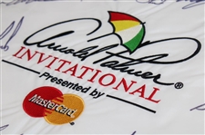 PGA Stars Multi-Signed Arnold Palmer Invitational White Embroidered Flag JSA ALOA
