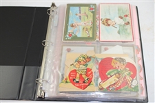 Golf Postcard & Valentine Card Album w/(37) Golf Valentine Cards, (7) Tennis Valentine Cards & (3) Misc. Sport Valentine Cards