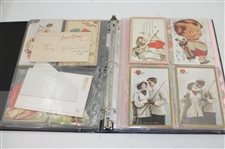 Golf Postcard & Valentine Card Album w/(37) Golf Valentine Cards, (7) Tennis Valentine Cards & (3) Misc. Sport Valentine Cards
