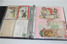 Golf Postcard & Valentine Card Album w/(37) Golf Valentine Cards, (7) Tennis Valentine Cards & (3) Misc. Sport Valentine Cards