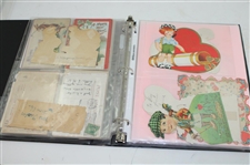 Golf Postcard & Valentine Card Album w/(37) Golf Valentine Cards, (7) Tennis Valentine Cards & (3) Misc. Sport Valentine Cards