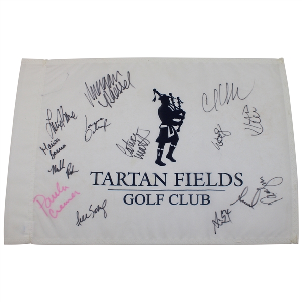 Sorenstam, Thompson, Creamer & 11 Other LPGA Stars Signed Tartan Fields Course Used Flag JSA ALOA