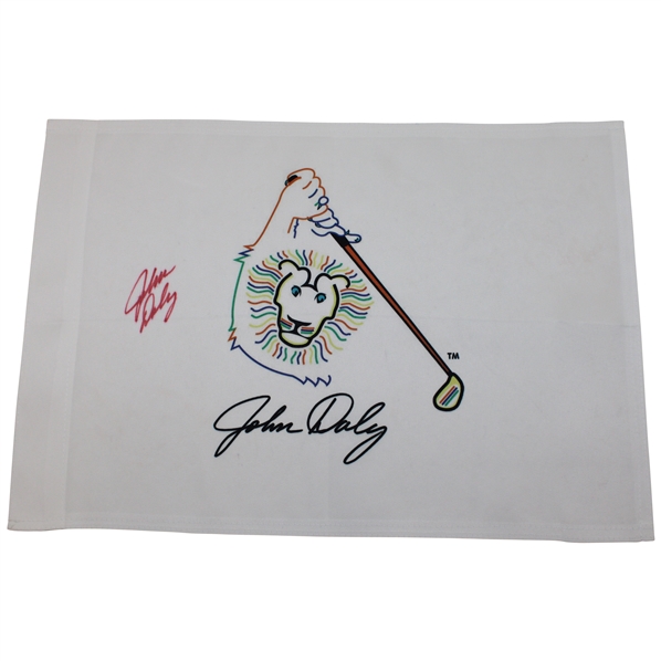 John Daly Signed Signature Logo Flag JSA ALOA