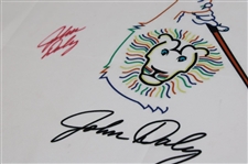 John Daly Signed Signature Logo Flag JSA ALOA