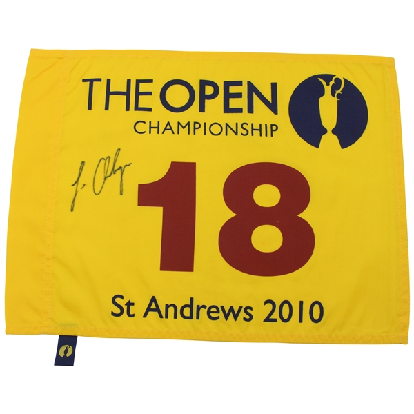Louis Oosthuizen Signed 2010 Open Championship at St. Andrews Flag JSA ALOA