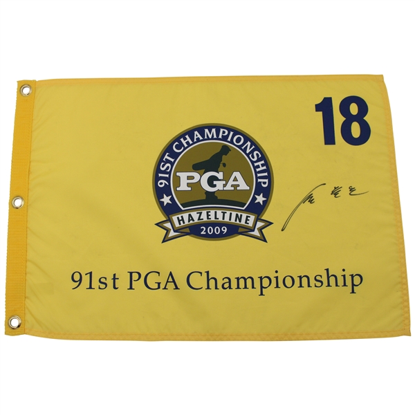 Y. E. Yang Signed 2009 PGA Championship At Hazeltine Flag JSA ALOA