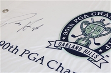 Padraig Harrington Signed 2008 PGA Championship at Oakland Hills Embroidered Flag JSA ALOA