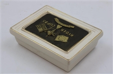 1995 Ryder Cup Oakhill Royal English Porcelain Playing Cards Holder Handcrafted By Artist Bill Waugh