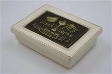 1999 Ryder Cup Brookline The Country Club Royal English Porcelain Playing Cards Holder Handcrafted By Artist Bill Waugh