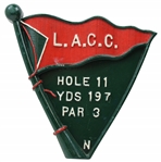 Vintage Los Angeles Country Club (L.A.C.C.) Hole 11 Tee Marker - Circa 1950s