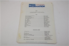 Original 1974 MGM Television Script For “Babe” The Story of Babe Didrikson Zaharias w/Press Packet