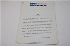 Original 1974 MGM Television Script For “Babe” The Story of Babe Didrikson Zaharias w/Press Packet