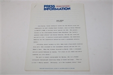 Original 1974 MGM Television Script For “Babe” The Story of Babe Didrikson Zaharias w/Press Packet