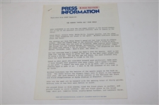 Original 1974 MGM Television Script For “Babe” The Story of Babe Didrikson Zaharias w/Press Packet