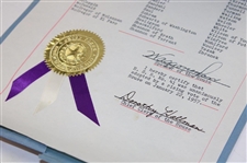 1956 “Be Set Aside in Tribute to the Memory of this Gallant Texas Lady” Babe Didrickson Zaharias Original Texas State Resolution