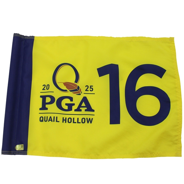2025 PGA Championship at Quail Hollow Tournament Flown Hole 16 Flag - Scheffler Winner