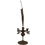 Unique Golfer Themed Copper Weather Vane on Stand