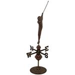 Unique Golfer Themed Copper Weather Vane on Stand