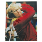 Jack Nicklaus Signed Post-Swing in Red Sweater 14x20 JSA ALOA