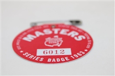 1963 Masters Tournament SERIES Badge #6012 - Jack Nicklaus Winner