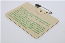 1967 Masters Tournament SERIES Badge #20876 - Gay Brewer Winner