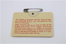 1970 Masters Tournament SERIES Badge #24462 - Billy Casper Winner